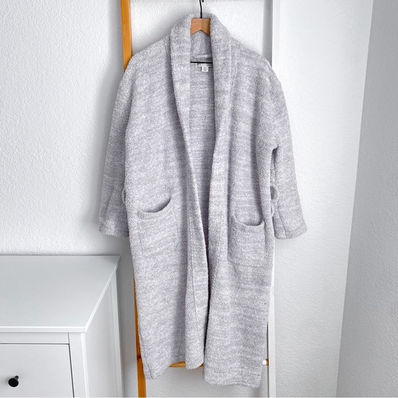 Barefoot Dreams CozyChic Heathered Adult Robe Heathered Stone Gray Wrap 1 - Picture 1 of 9